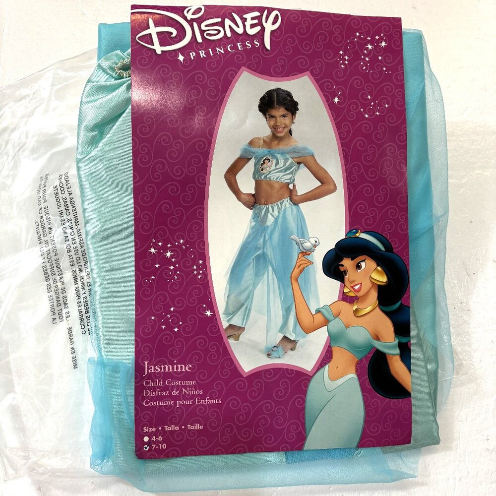 * Disney Jasmine 2 pc Aqua Costume by Disguise Sz 7-10  NWT NOS